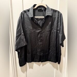 ASOS Black Boxy Button-Up Shirt